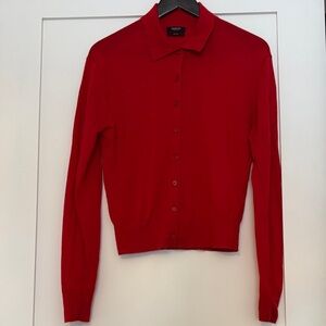 Massimo Dutti Vibrant Red Wool Cardigan
